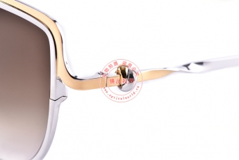 Cartier卡地亚双色镀金与镀钯太阳眼镜ESW00083 CAC1087 棕色镜片