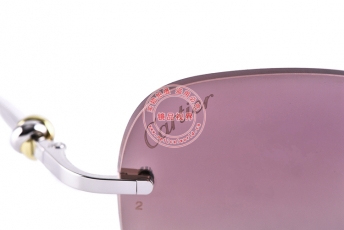 Cartier卡地亚双色镀金与镀钯太阳眼镜ESW00051 C26A02G 粉色镜片