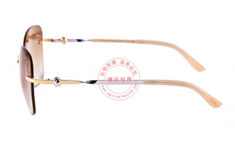 Cartier卡地亚双色镀金与镀钯太阳眼镜ESW00049 C12A58K 棕色镜片
