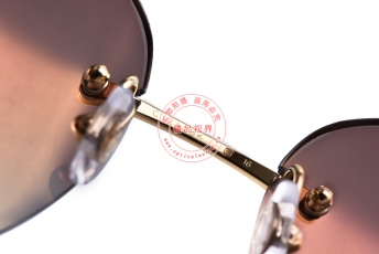 Cartier卡地亚双色镀金与镀钯太阳眼镜ESW00049 C12A58K 棕色镜片